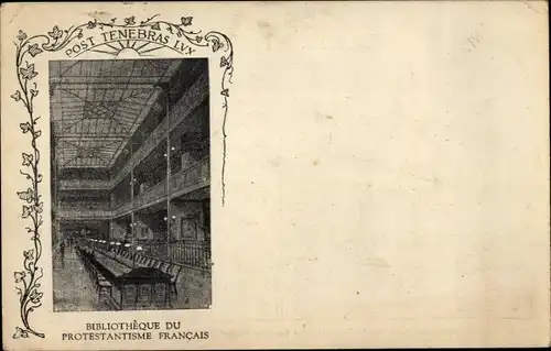 Ak Paris, Bibliothek des französischen Protestantismus