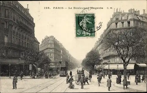 Ak Paris IX, Boulevard Magenta