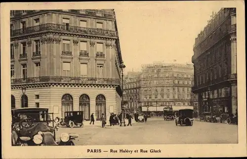 Ak Paris IX, Rue Halévy und Rue Gluck, Société Générale