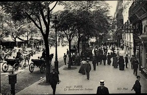Ak Paris IX, Boulevard des Italiens