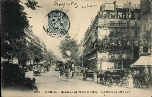 Ak Paris IX, Boulevard Montmartre, Carrefour Drouot