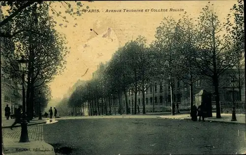 Ak Paris IX, Avenue Trudaine, College Rollin