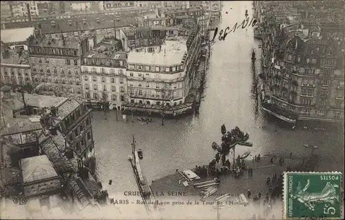 Ak Paris XII Reuilly, Rue de Lyon, Die Seine-Überschwemmung von 1910