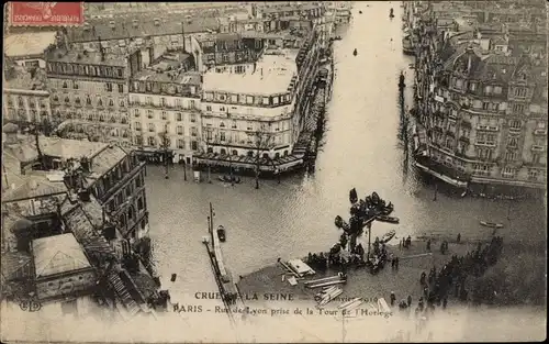 Ak Paris XII Reuilly, Rue de Lyon, Die Seine-Überschwemmung von 1910