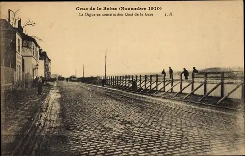 Ak Paris XIII, Quai de la Gare, Überschwemmung der Seine, November 1910
