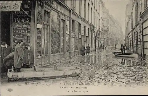 Ak Paris VI, Rue Bonaparte, Die große Seineflut am 29. Januar 1910