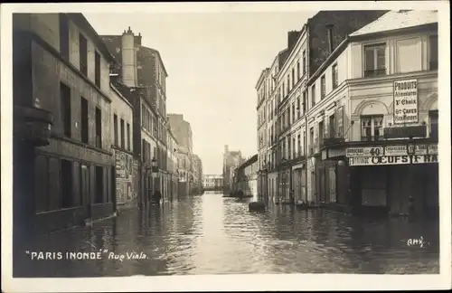Postkarte Paris XV Vaugirard, Rue Viala, Die Große Seine-Flut 1910