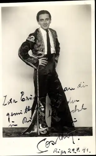 Foto Ak Schauspieler Sascha in Kostüm, Autogramm