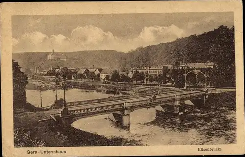 Ak Untermhaus Gera in Thüringen, Elisenbrücke, Elster