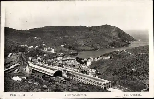 Ak Portbou Port Bou Katalonien, Ortsansicht, Panorama