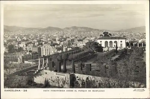 Ak Barcelona Katalonien Spanien, Vista Panoramica, Parque de Montjuich