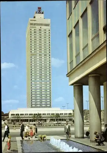 Ak Berlin Mitte, Alexanderplatz, Hotel Stadt Berlin, Blick vom Haus des Lehrers
