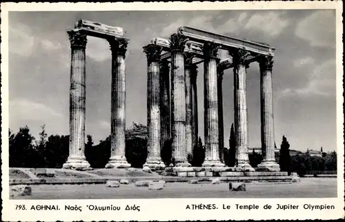 Ak Athen, Griechenland, Tempel des Olympischen Jupiter