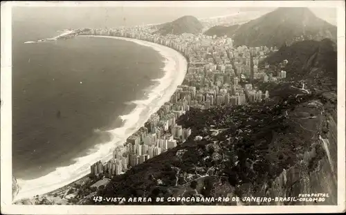 Ak Copacabana Rio de Janeiro Brasilien, Vista Aerea