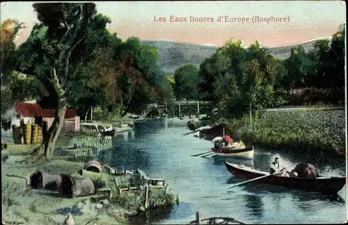 Ak Konstantinopel Istanbul Türkei, die süßen Wasser Europas, Bosporus