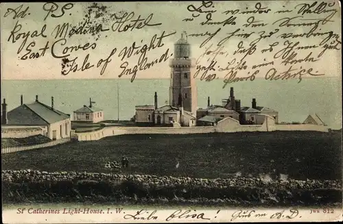 Ak Isle of Wight England, Leuchtturm St. Catherine
