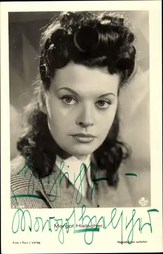 Ak Schauspielerin Margot Hielscher, Portrait, Autogramm