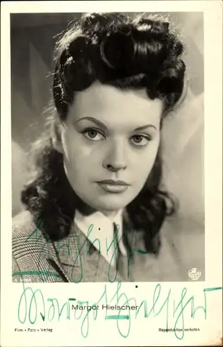 Ak Schauspielerin Margot Hielscher, Portrait, Autogramm