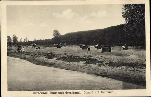 Ak Ostseebad Timmendorfer Strand, Strand mit Kammer