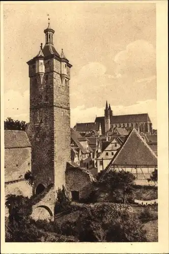 Ak Rothenburg ob der Tauber Mittelfranken, Äußere Ansicht des Klingentores, Klinggasse