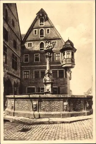 Ak Rothenburg ob der Tauber Mittelfranken, Georgenbrunnen