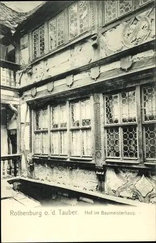 Ak Rothenburg ob der Tauber Mittelfranken, Hof im Baumeisterhaus