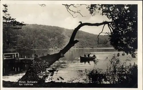 Ak Eutin in Ostholstein, Ukleisee, Uglei See, Panorama, Ruderboot