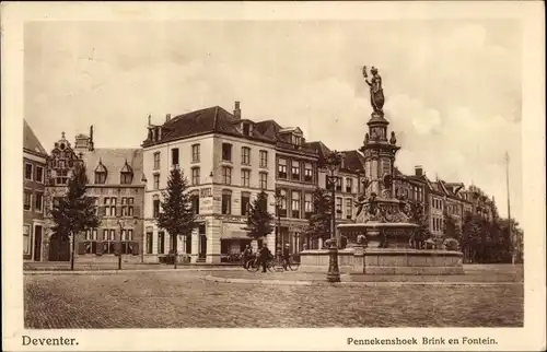 Ak Deventer Overijssel Niederlande, Pennekenshoek Brink en Fontein