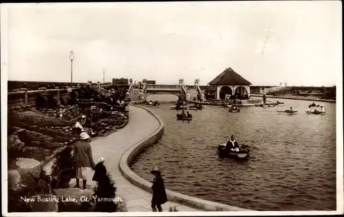 Ak Yarmouth Norfolk England, New Boating Lake