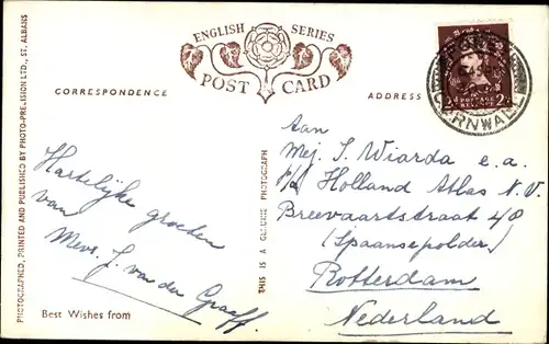 Ak Fowey Cornwall England, Bodinnick Ferry, Küste