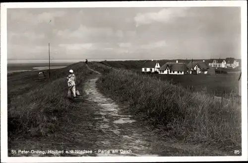 Ak Nordseebad Sankt Peter Ording, Deich