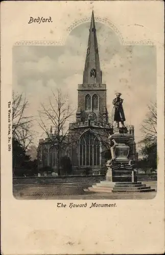 Ak Bedford Bedfordshire England, Howard Monument