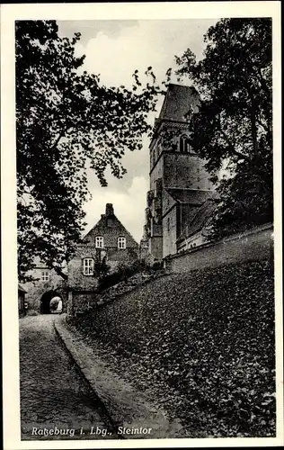 Ak Ratzeburg in Schleswig Holstein, Steintor, Straßenpartie