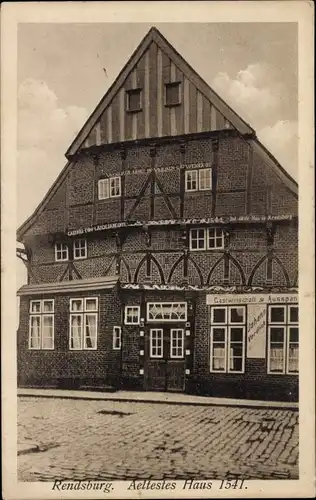 Ak Rendsburg in Schleswig Holstein, Ältestes Haus 1541