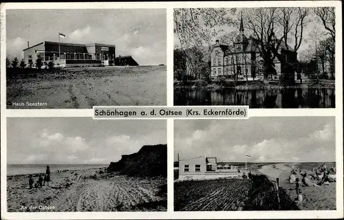 Ak Ostseebad Schönhagen, Haus Seestern, Strandpartie, Gut