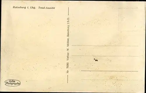 Ak Ratzeburg im Herzogtum Lauenburg, Totalansicht
