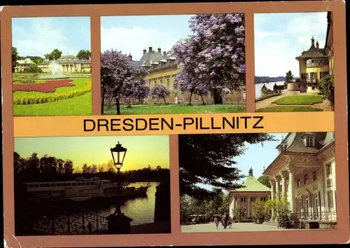 Ak Dresden Pillnitz, Wasserpalais, Fliederhof, Abendstimmung