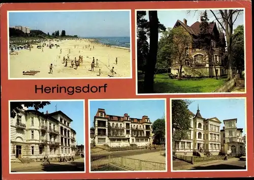 Ak Ostseebad Heringsdorf auf Usedom, Strand, Erholungsheim Giuseppe di Vittorio