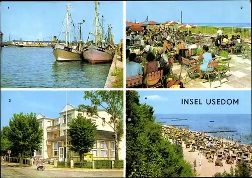 Ak Insel Usedom, Fischerhafen, FDGB Erholungsheim Zur Ostsee, Konsum Strandhalle