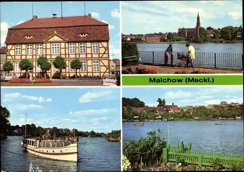Ak Malchow in Mecklenburg, Rathaus, Malchower See, Kloster Malchow