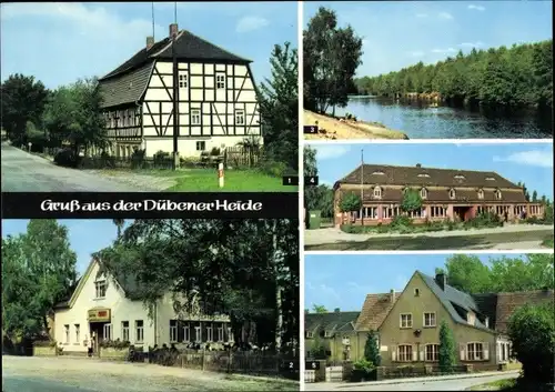 Ak Kemberg in der Dübener Heide, Heidegasthof Wachtmeister, Heidegaststätte Oppin, Langer See