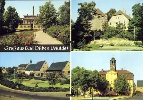 Ak Bad Düben an der Mulde Sachsen, Platz der Jugend, Rathaus, Burg