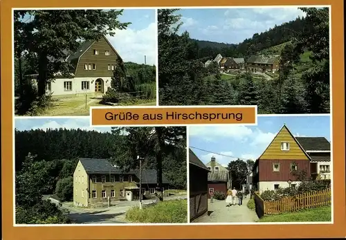Ak Hirschsprung Altenberg Erzgebirge, Ladenmühle, Teilansicht, Gaststätte Buschhaus