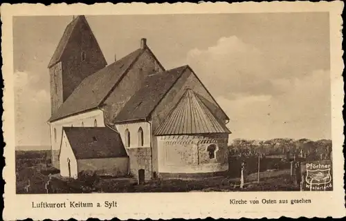 Ak Keitum auf Sylt, Kirche von Osten aus gesehen