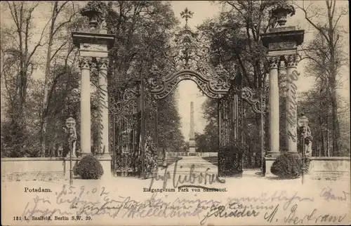 Ak Potsdam, Eingang zum Park von Sanssouci