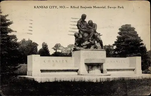 AK Kansas City Missouri USA, Alfred Benjamin Memorial, Swope Park