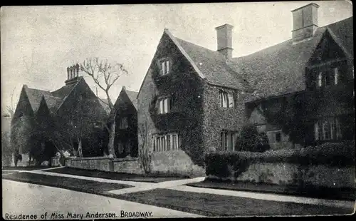 Ak Broadway Worcestershire England, Wohnsitz von Miss Mary Anderson