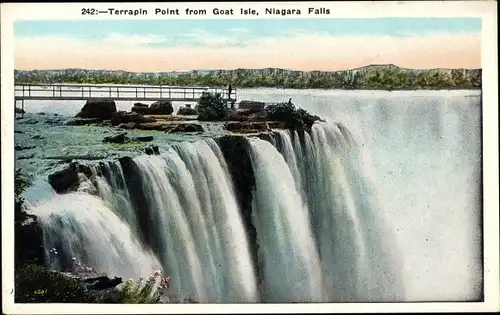 Ak Niagara Falls Ontario Kanada, American Falls, Terrapin Point von Goat Isle