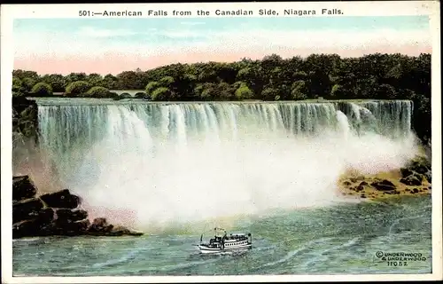 Ak Niagara Falls Ontario Kanada, American Falls von der kanadischen Seite