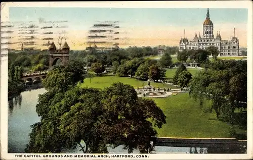 AK Hartford Connecticut USA, Capitol Grounds, Memorial Arch